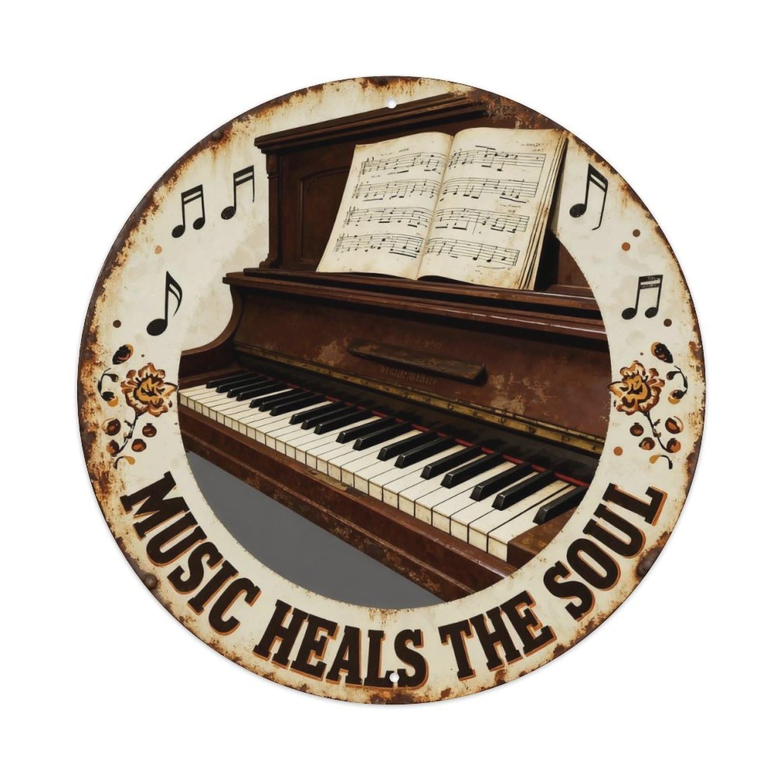 Music Heals The Soul Metal Tin Sign Plaque