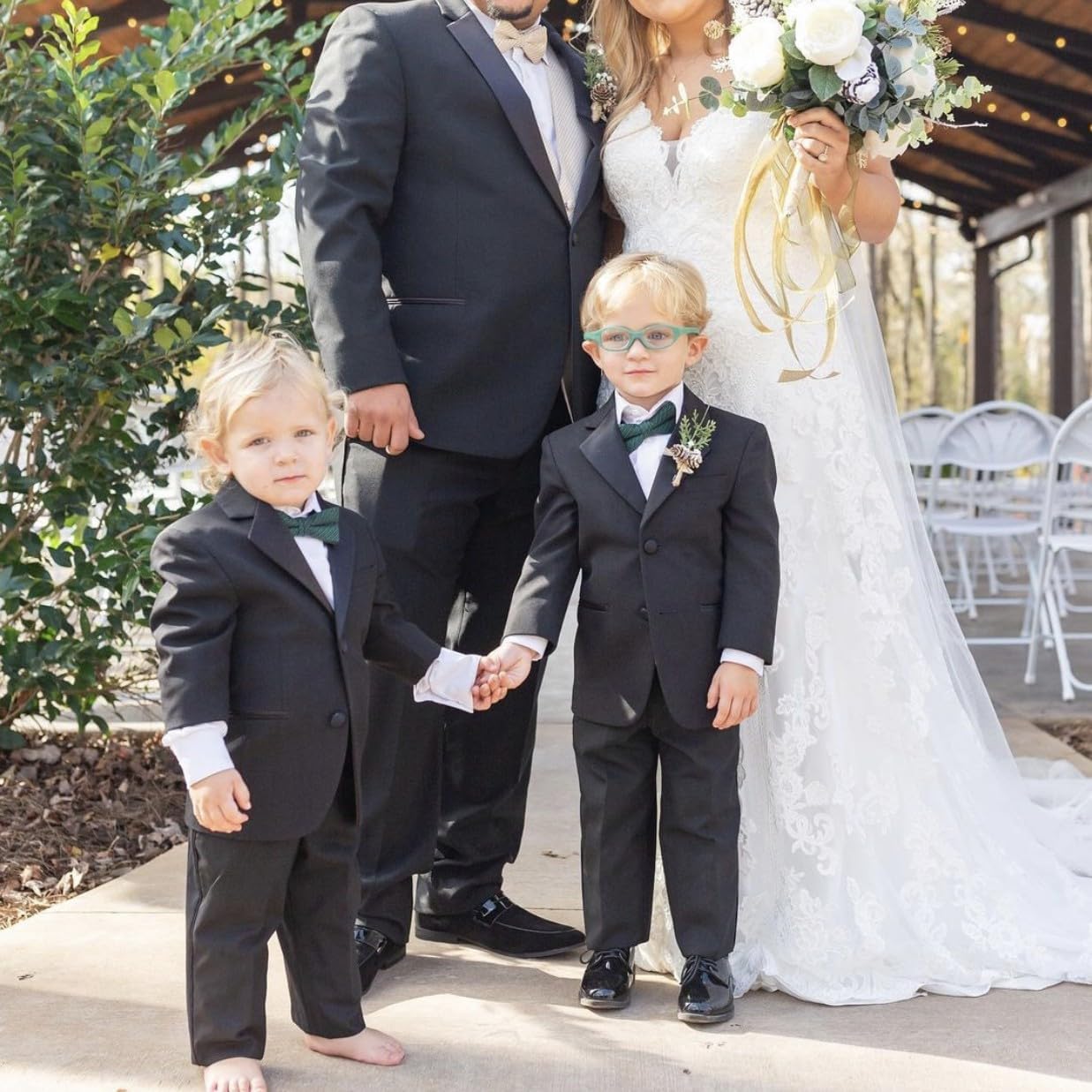 Boy's 2-Piece Suit Two Buttons Notch Lapel Tuxedos for Daily Leisure Dinner