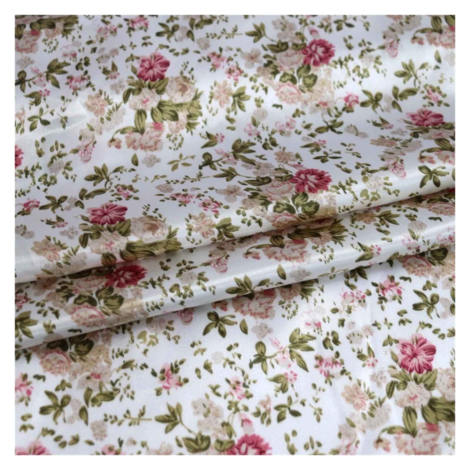 Tissu Satin Tissu d'écharpe rétro en Satin doux, 1 mètre X .48, matériau imprimé(Color 1,5 X 1.48M)