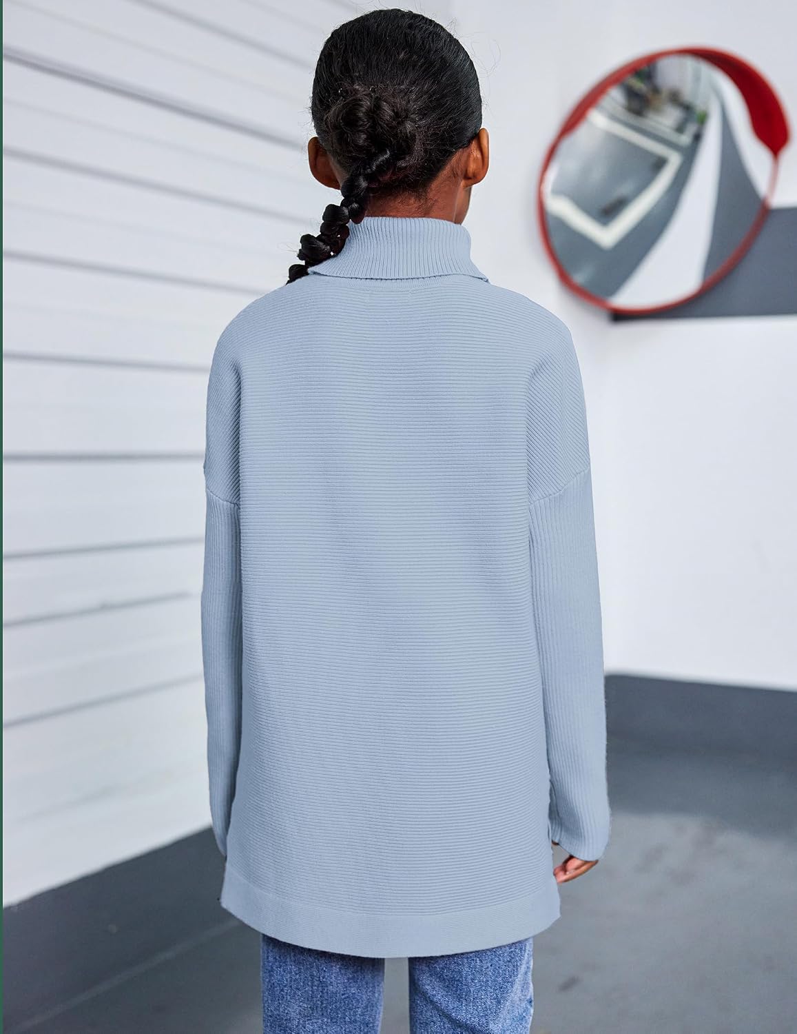 Arshiner Girls Sweaters Turtleneck Kids Tunic Long Sleeve Knit Chunky Pullover Jumper Tops