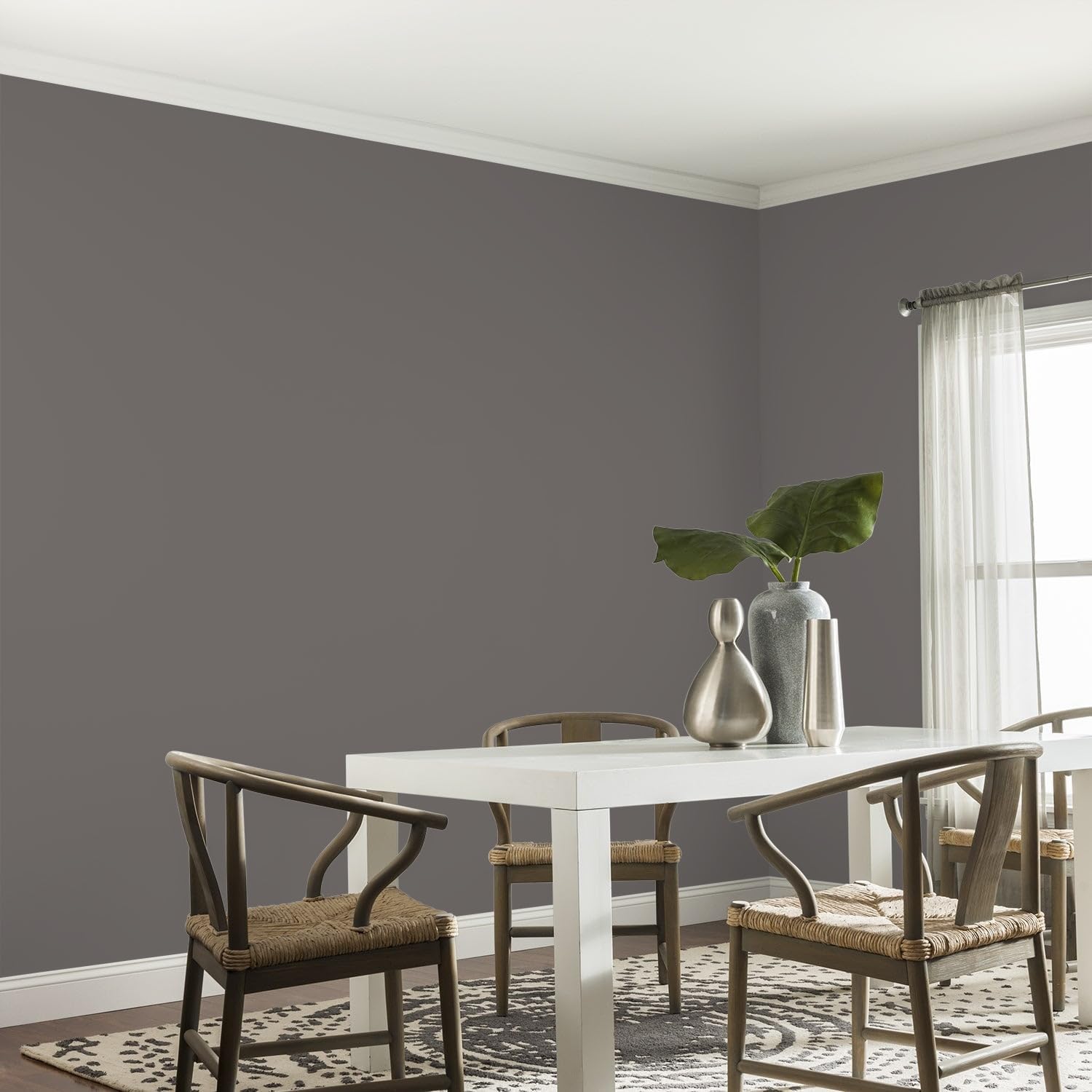 Glidden Total Interior Wall Paint & Primer All-in-One, Gibraltar Gray/Gray, Eggshell, 1 Gallon