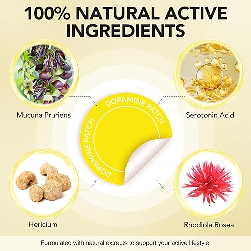 Miniatura 2 de Parches de dopamina extra fuertes, 30 parches veganos de apoyo para el bienestar mental diario, fórmula a base de plantas, positividad y motivación,
