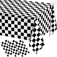 Vista 31 de WNINK Paquete de 6 manteles desechables negros de 54 x 108 pulgadas, para barbacoa, cumpleaños, picnic, despedida de soltera, compromiso, boda