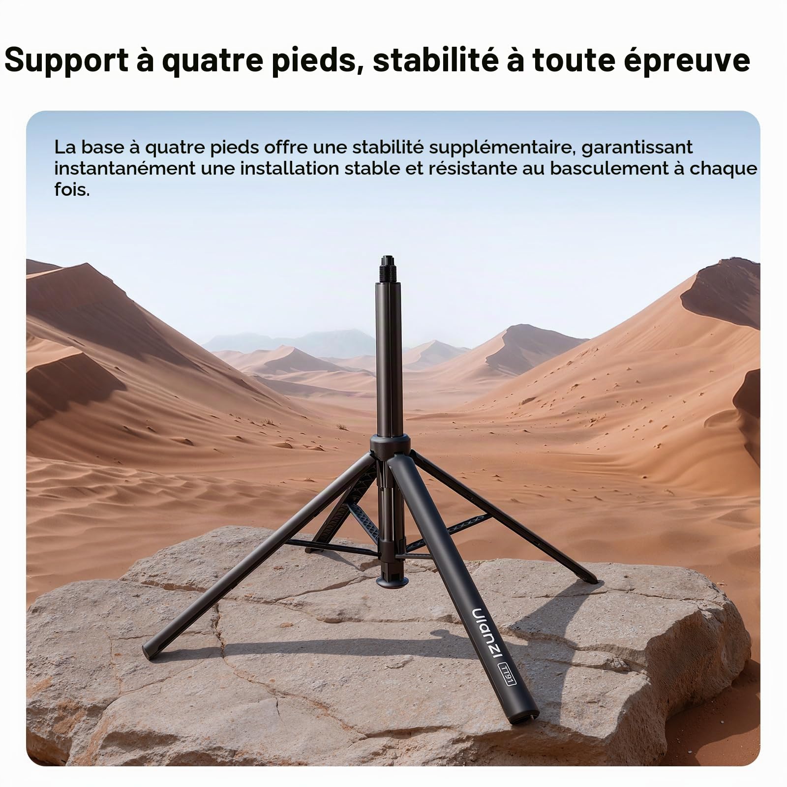 ULANZI TT91 Trépied Invisible pour Selfie Compatible DJI Pocket 3/4 et DJI Osmo 360, trépied Quadruple à Ouverture Automatique, jusqu'à 166 cm, Fixation 1/4" pour Insta360 X5/X4/X3