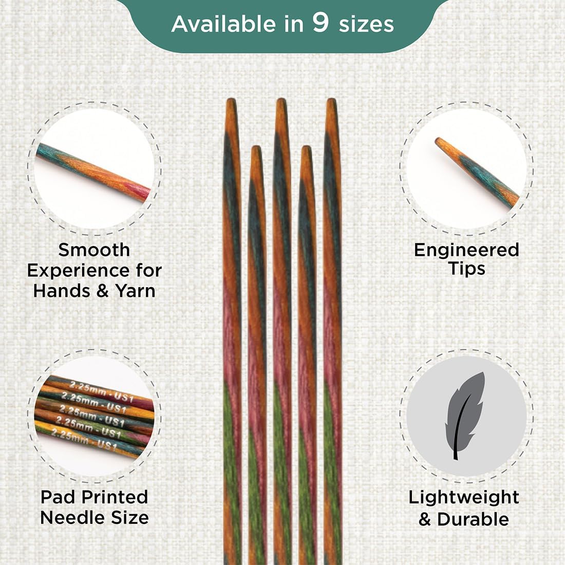 KnitPro Symfonie Double Pointed Needles 4" (10cm) | 2.25mm
