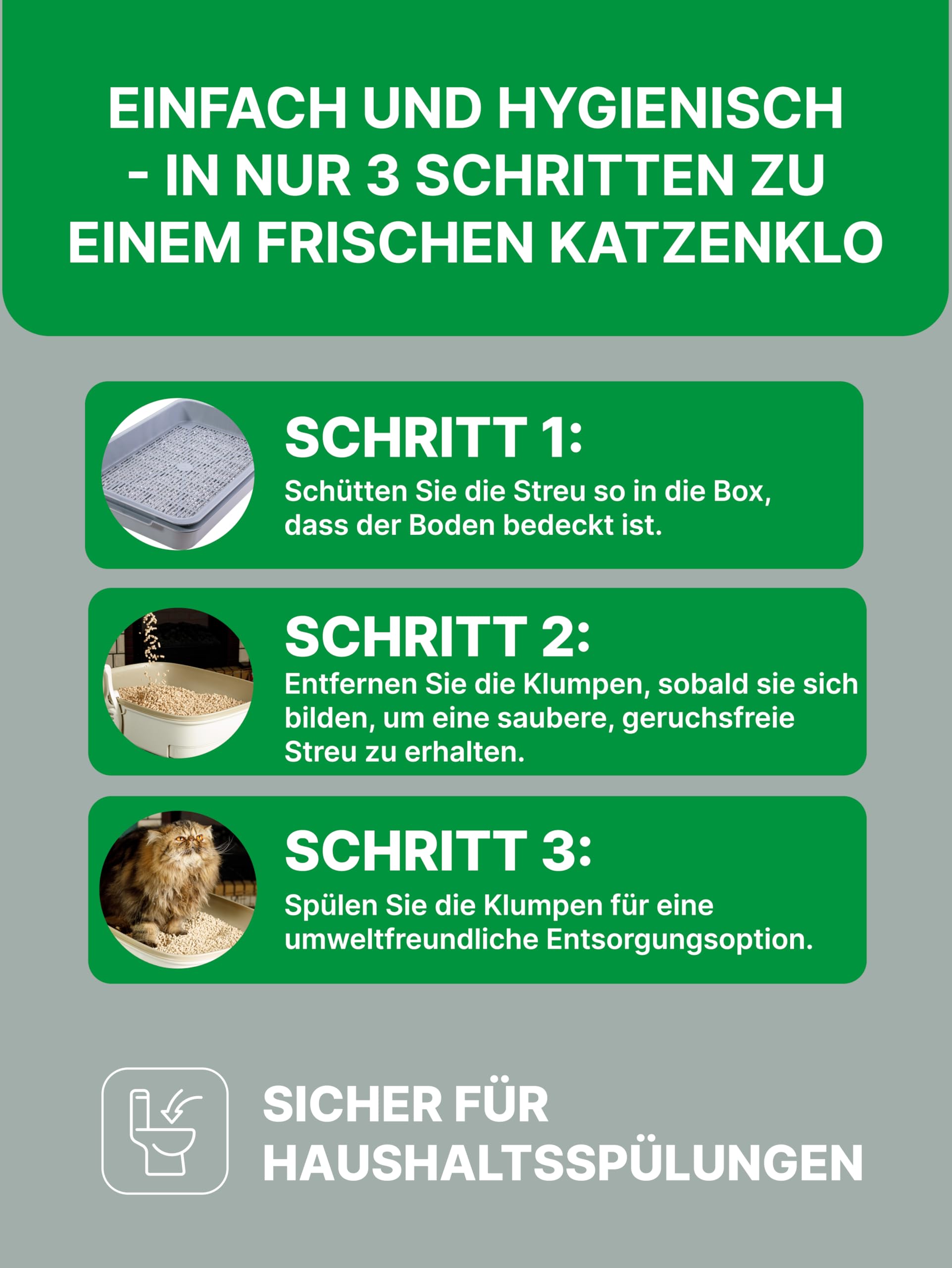 Klumpstreu | 100% Pflanzliche Katzenstreu Staubfrei | Katzenstreu Pellets mit Maximaler Saugfähigkeit | Holzstreu Zypresse (Bergwaldduft) | (4x7L)