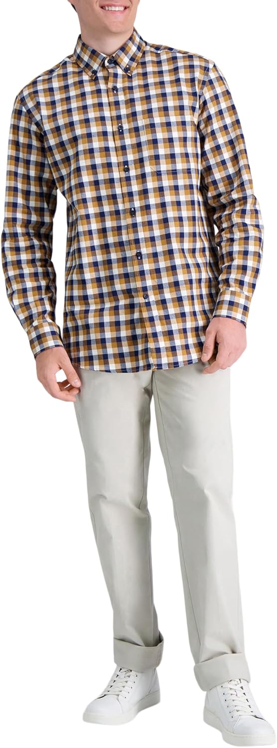 Haggar Men's Long Sleeve Print Cotton Shirt - Image 3
