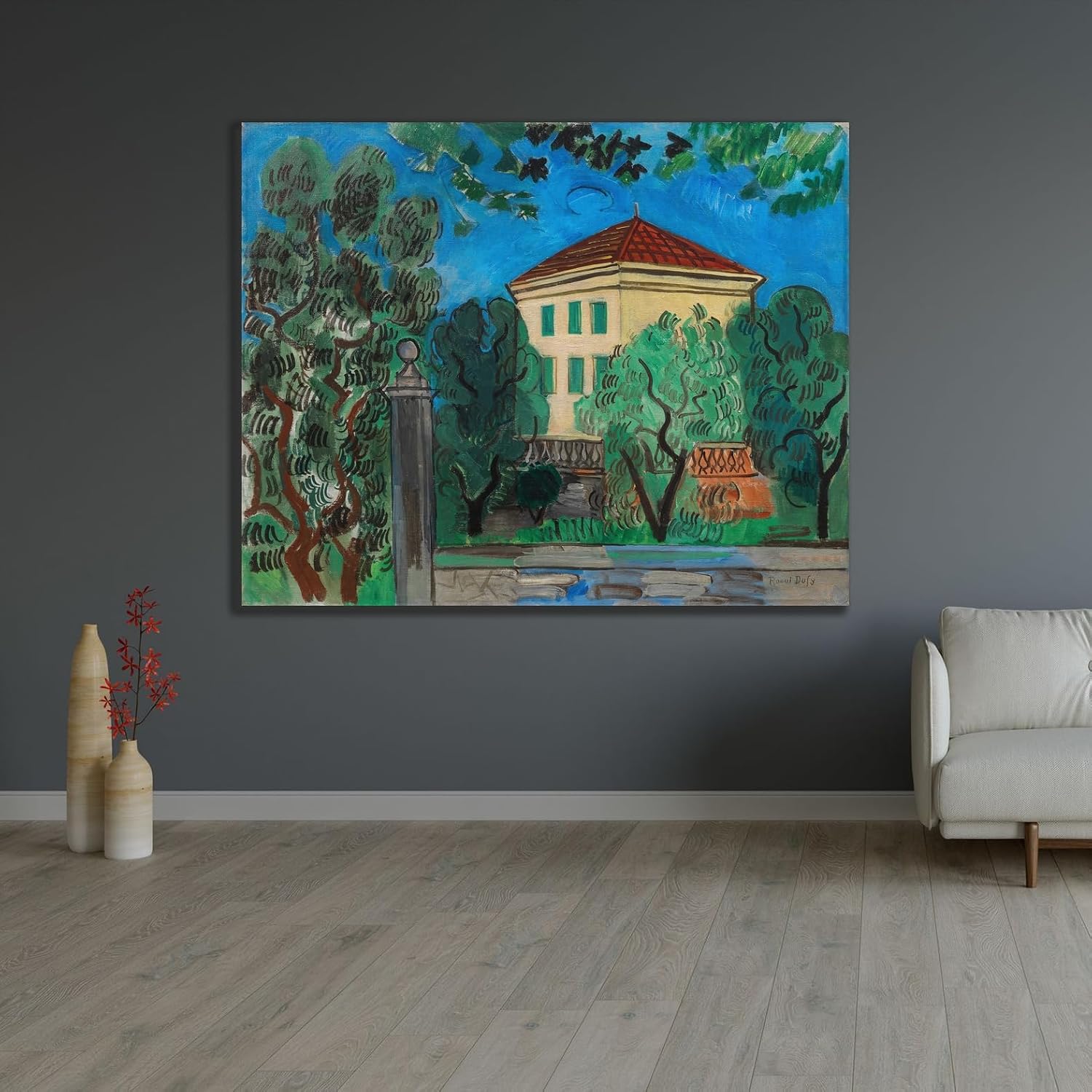 ArtDirect The entrance to the garden (1923) Unframed Art Print Giclee Poster by Raoul Dufy - Ready for Framing with Customization Sizes 10x8, 14x11, 20x16, 30x24, 45x36 and 60x48 inches