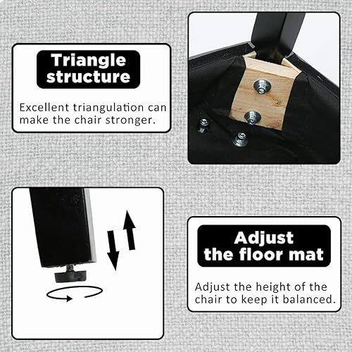 Miniatura 6 de Juego de 2 sillas decorativas Morden sin brazos, sillas de comedor tapizadas ocasionales para sala de estar con patas de madera y cojines de esponja