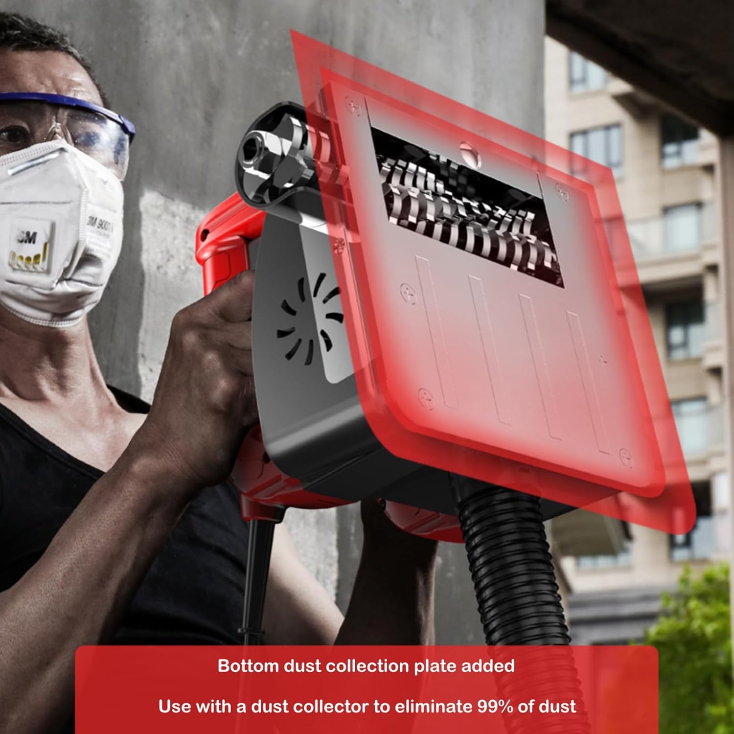 Electric Wall Planer, 110V Handheld Power Wall Shovel Machine, Dual Handle Wall Scraper for Wallpaper Paint Putty, 90° No dead Angle, 0.04"-0.16" Planing Depth