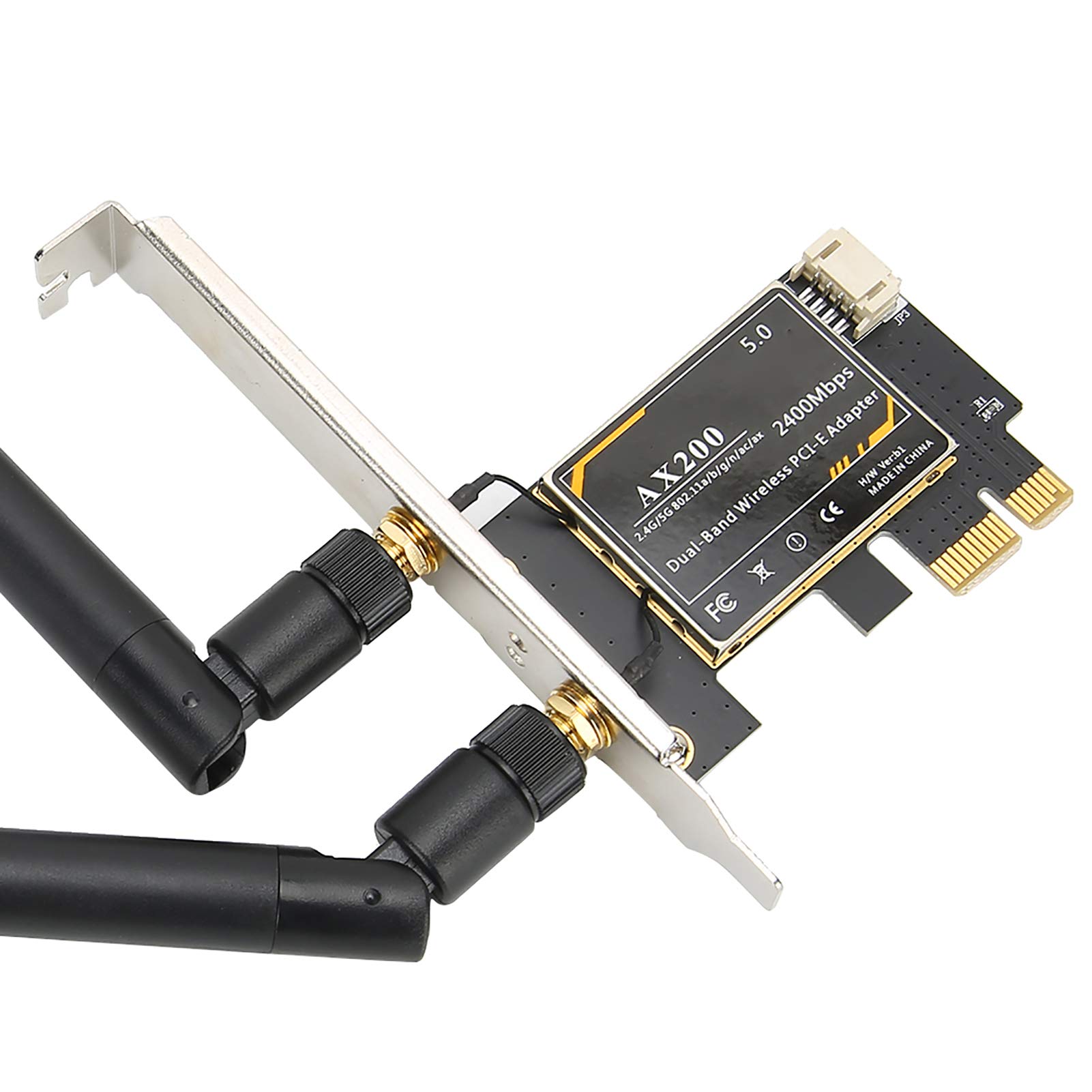 Scheda di rete wireless 3000 Mbit/s WiFi 6, AX200 5G 2,4G Dual Band PCI Express con 2 × Antenna per 10 (64 bit) per Linux per Chrome per 5G Bluetooth 5.1 Bluetooth 5.1 Bluetooth