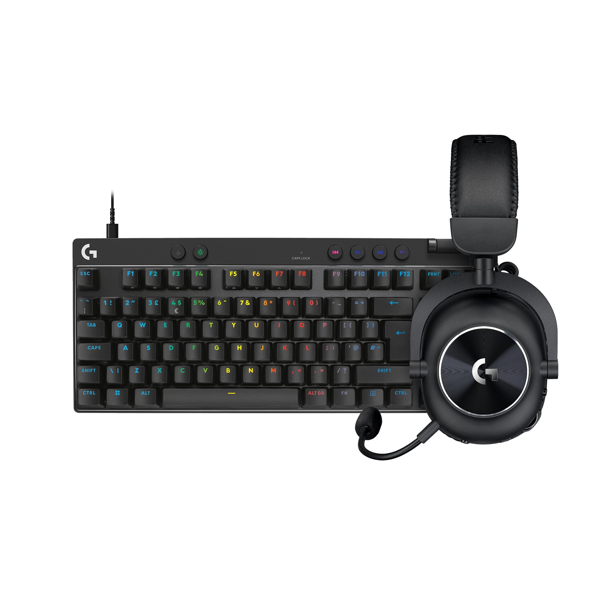 Logitech G PRO Mechanical Gaming Keyboard – Ultra Portable Tenkeyless Design, Detachable Micro USB Cable, Advanced GX Blue Clicky Switches, LIGHTSYNC RGB Backlit Keys, QWERTY UK, PC/Mac - Black — view 20