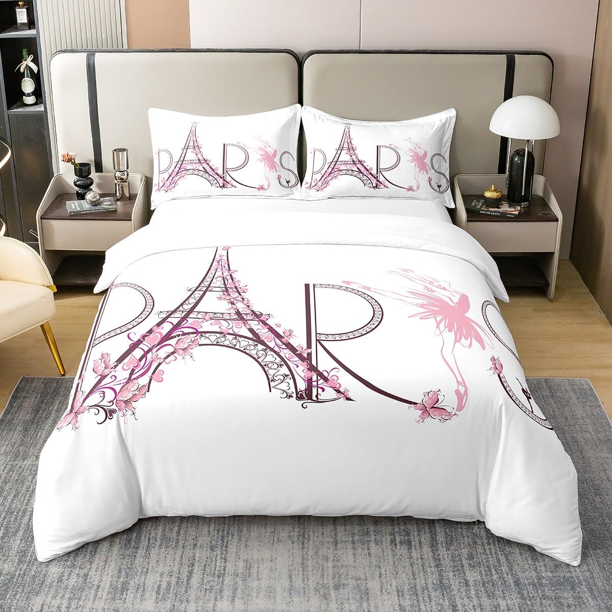 Housse de couette Tour Eiffel 240x260, le cadeau idéal pour fille et femme
