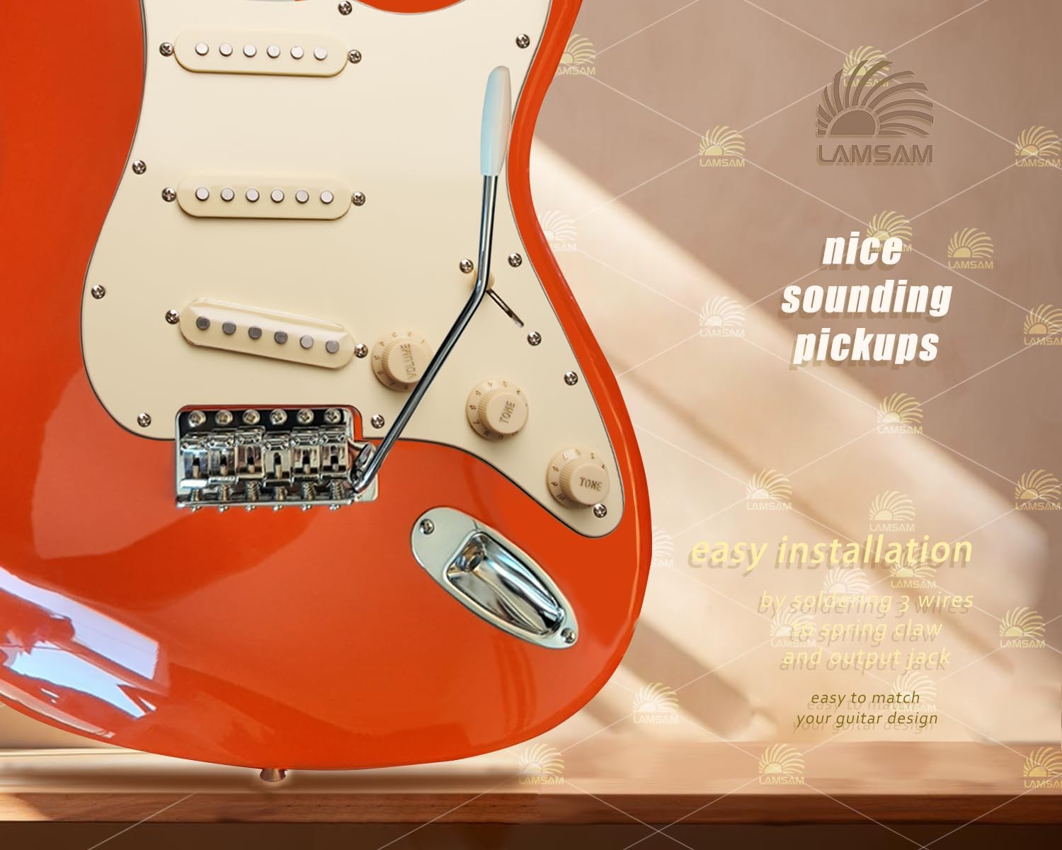 Upgraded Prewired Pickguard Loaded Modern Tone Triple Single Coil Pickups for Electric Guitars with 11 Holes, 3-Ply Pick Guards Wired SSS Pick Ups Wiring Harness Kit, Cream