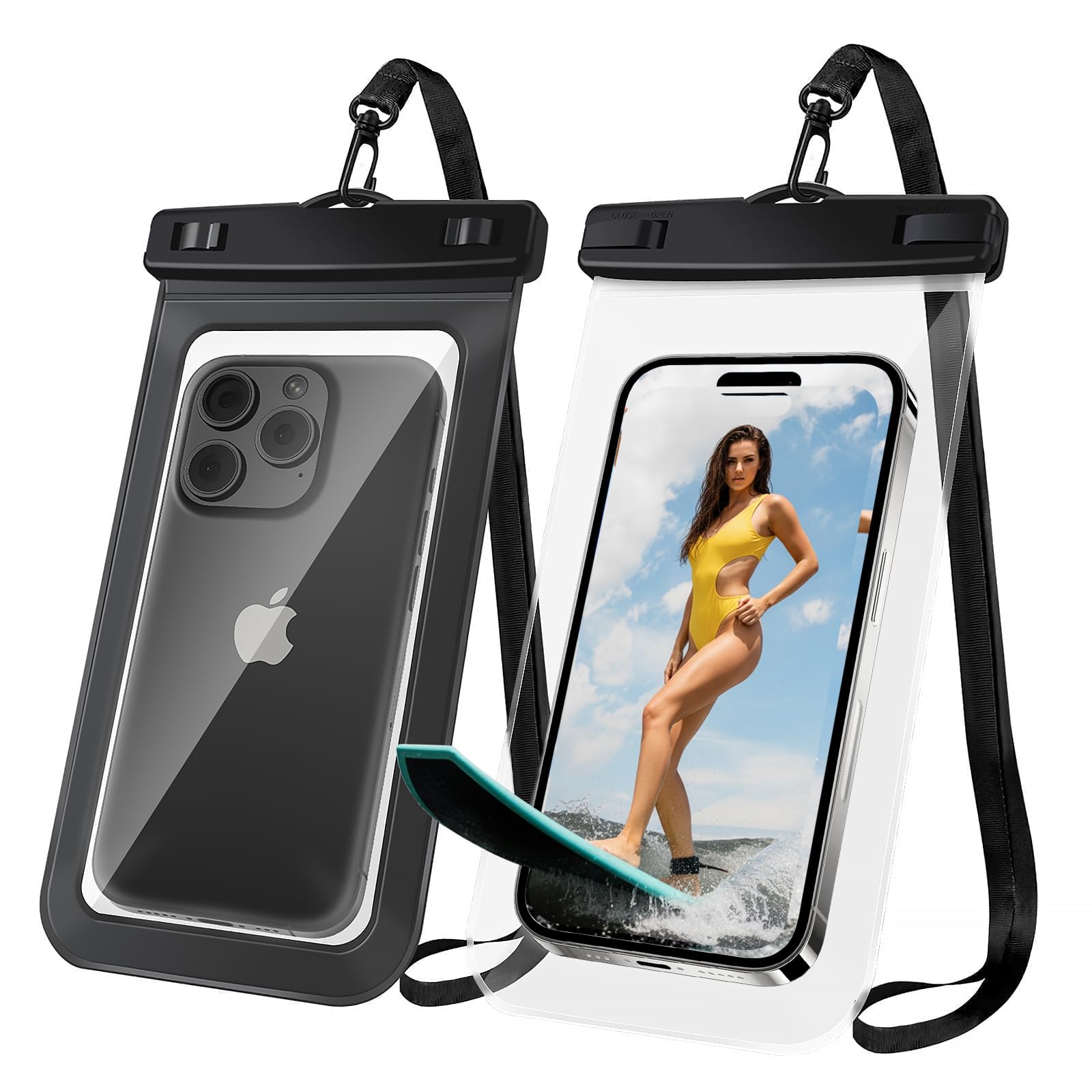 Woyinger 2 Pack Universal Waterproof Case, Waterproof Phone Pouch Compatible for iPhone 17 16 15 14 13 12 Pro Max Plus Up to 8.3"，Cruise Ship