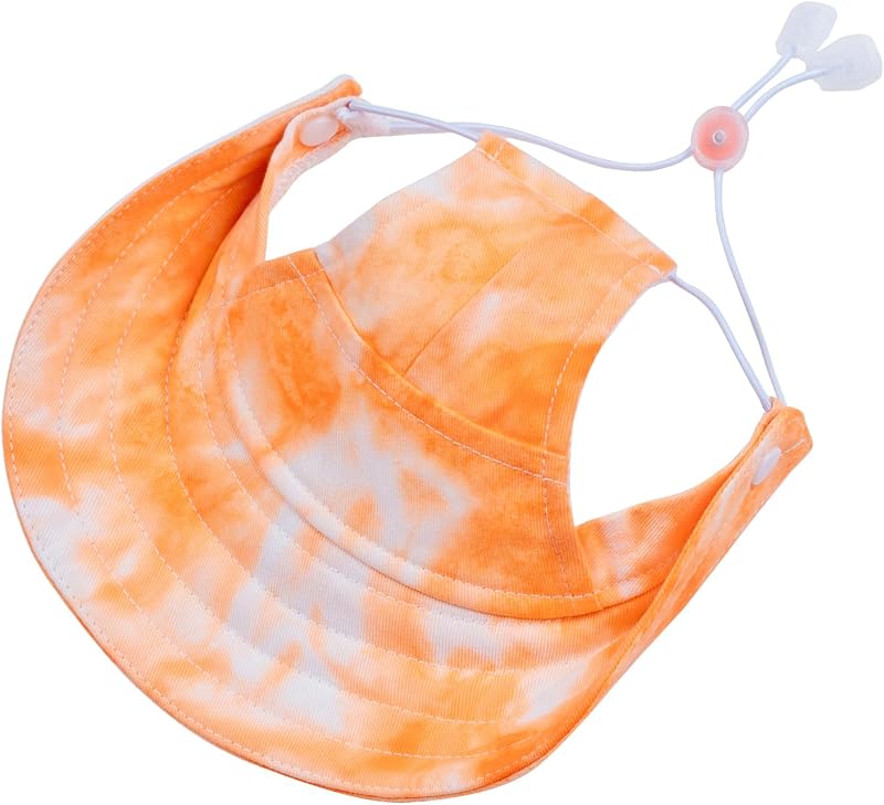 Chapéu de beisebol tie-dye para cães com aberturas para as orelhas MIANHUATANG (Laranja, Grande)