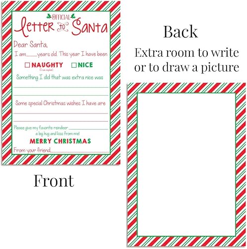 Miniatura 5 de Kit oficial de Carta a Santa, 4 tarjetas de relleno de recuerdos navideños de 5 x 7 pulgadas Keep Precious Fleeting Moments Alive de alta calidad,