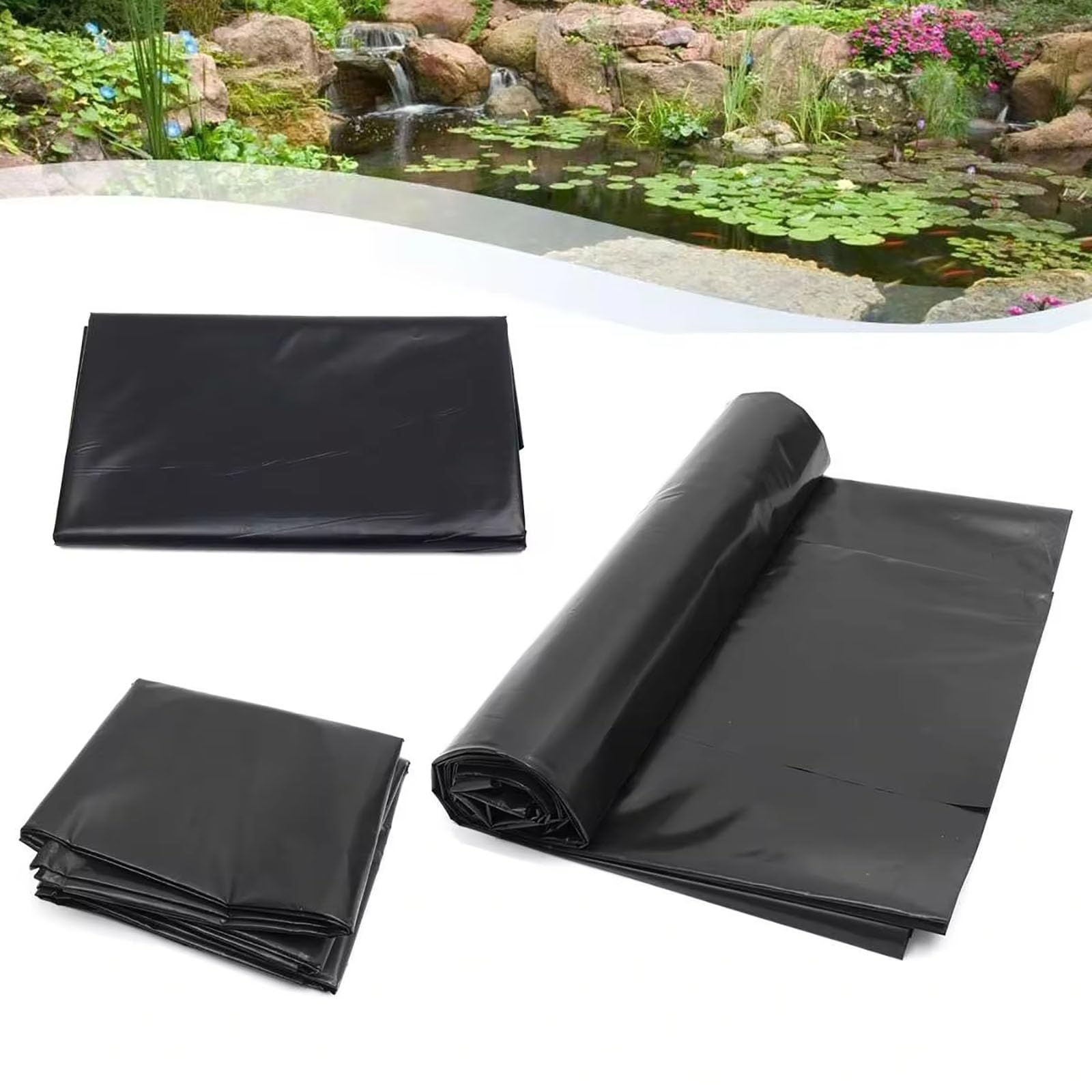 Bâche pour Bassin Jardin HDPE 0.5mm 2x8m étanche pour aménagement extérieur