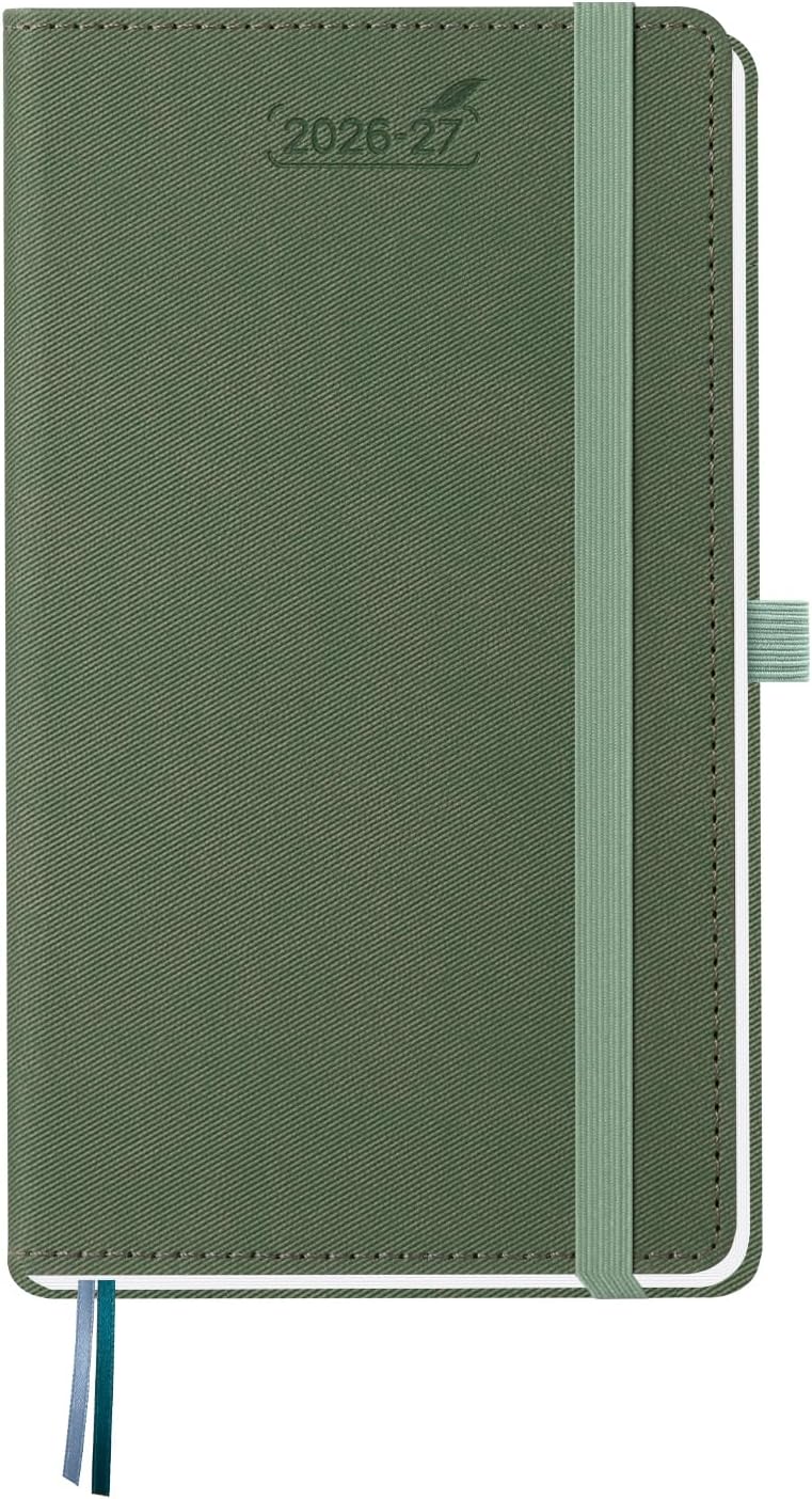 BEZEND Weekly Planner 2026-2027 (8.5" x 11") Horizontal Layout Notebook (Jul 26-Dec 27) 18 Months Academic Calendar & Monthly Tabs, Ideal for Students, Work & Home, PU Leather Hardcover -Black