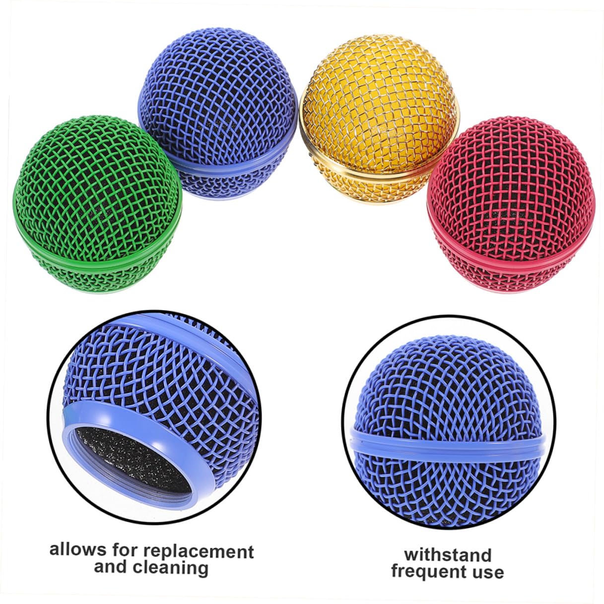 PRETYZOOM 8 piezas Repuesto de Rejilla de Micrófono Metálica con Malla Colorida para Cubierta Protectora de Micrófono Duradera para Músicos y Profesionales de Audio