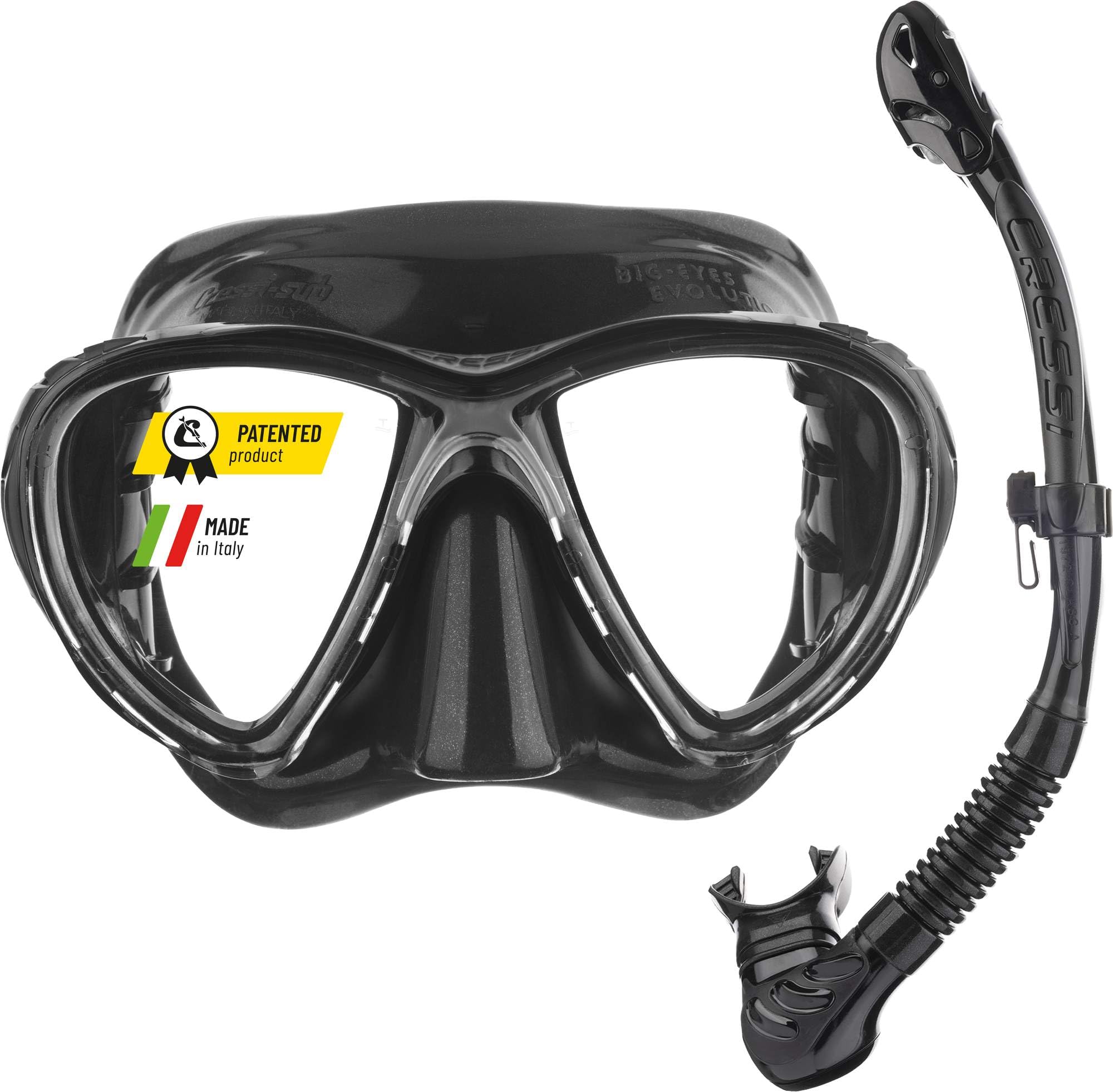 Cressi Big Eyes Evolution & Alpha Ultra Dry - Combo Diving Set Ideal for Snorkelling, Apnea and Diving - Adult Unisex