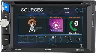 Jensen CDR462 6.2 inch LED Media Touch Screen Double Din Car Stereo Radio | CD & DVD Player | Push to Talk Assistant | Built0In Bluetooth & Music Streaming | Backup Camera Input|USB & microSD
