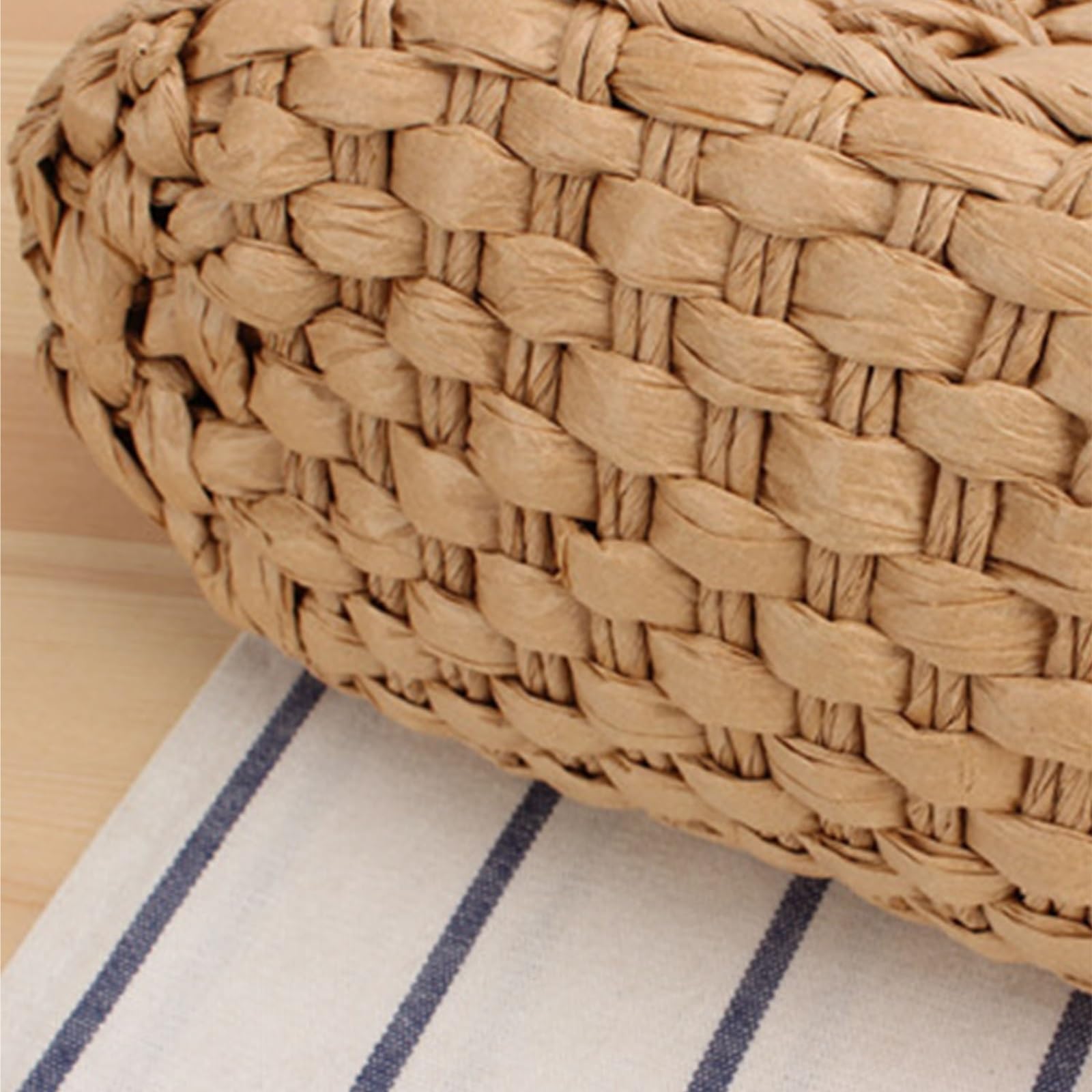 Bolso Mujer Bolso De Mano Paja, Tote For Mujer, Hecho A, Ideal For La Playa En Verano, con Correa Piel Sintética Paja Mano(Beige)
