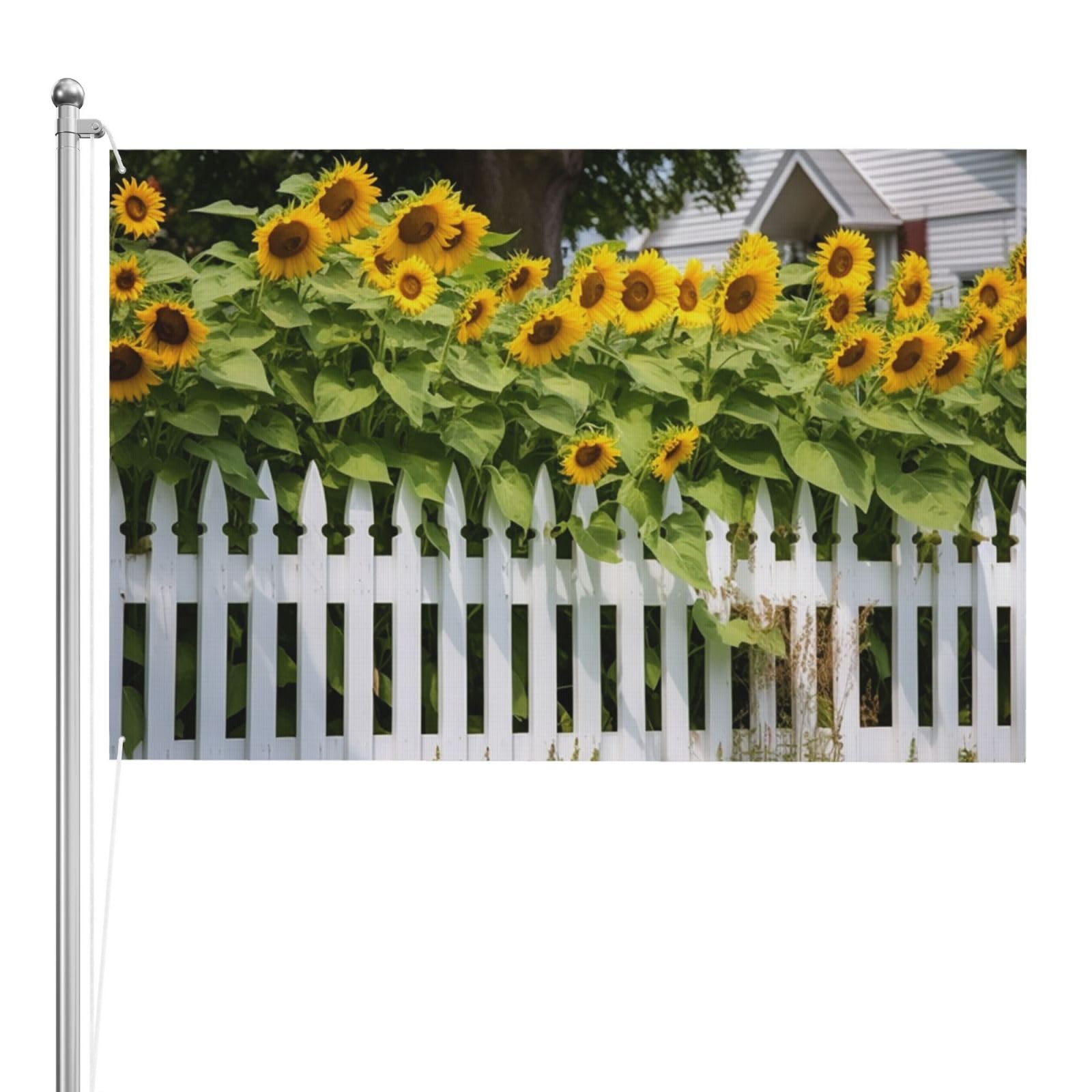 Drapeau de clôture tournesols blancs 1,2x1,8m double face - 8