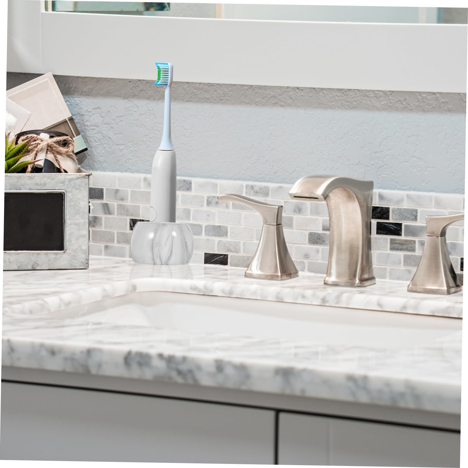 Garneck 5 Set Porta Spazzolino Da Grigia Per Bagno Supporto Elettrico 2 Pezzi * 5
