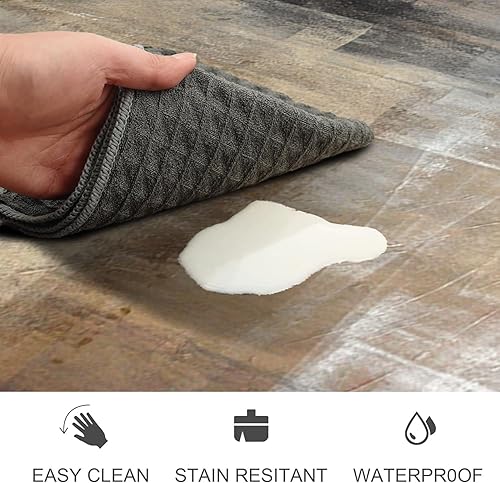 Miniatura 48 de MAYHMYO Juego de 2 tapetes de cocina antifatiga, diseño de mármol y azul, alfombrillas acolchadas y antideslizantes Azul,Azul y dorado,Marrón