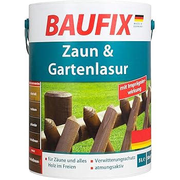 Baufix Zaun Gartenlasur Zaunlasur Gartenlasur Dunkelbraun Teak Ebenholz Nussbaum Palisander Eiche Hell Amazon De Baumarkt