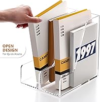 Vista 3 de SANRUI Acrylic File Organizer, Clear Desk Organizer and Storage Bins Holding for Folders, Binders, Notebooks, Envelopes, Multi-purpose Magazine File