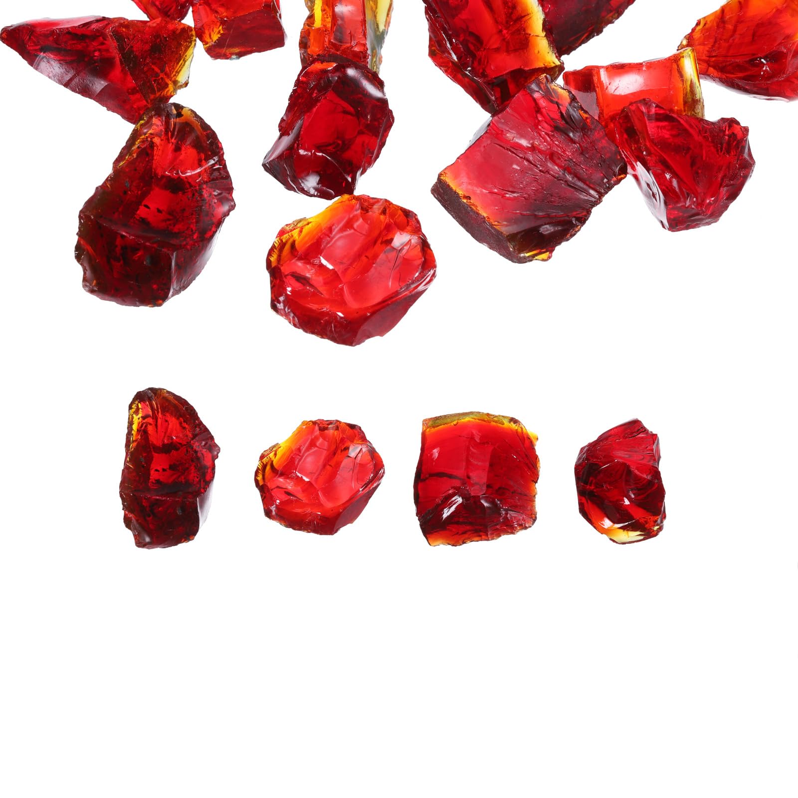 QUARKZMAN Fuoco Vetro per Fuoco Fossa 2-3cm(1/9") Alta Lucente Riflettente Vetro Rocce per Naturale O Propano Caminetto Sicuro per Aperto e Interno Fuoco Fossa Vetro Rosso