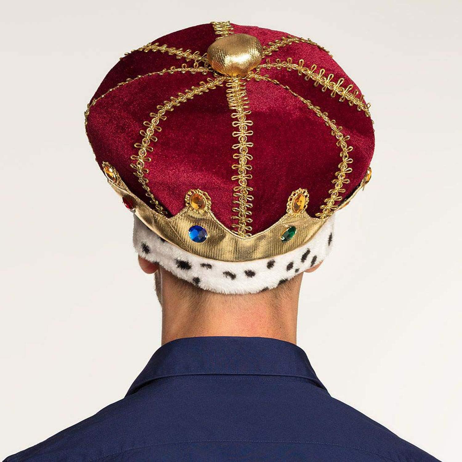 Boland 36106 36106 Majesty Hat Multicoloured Crown for Adults, King, Duke, Plush Hat, Carnival, Carnival, Carnival, Fancy Dress, Theme Party, Men, One Size