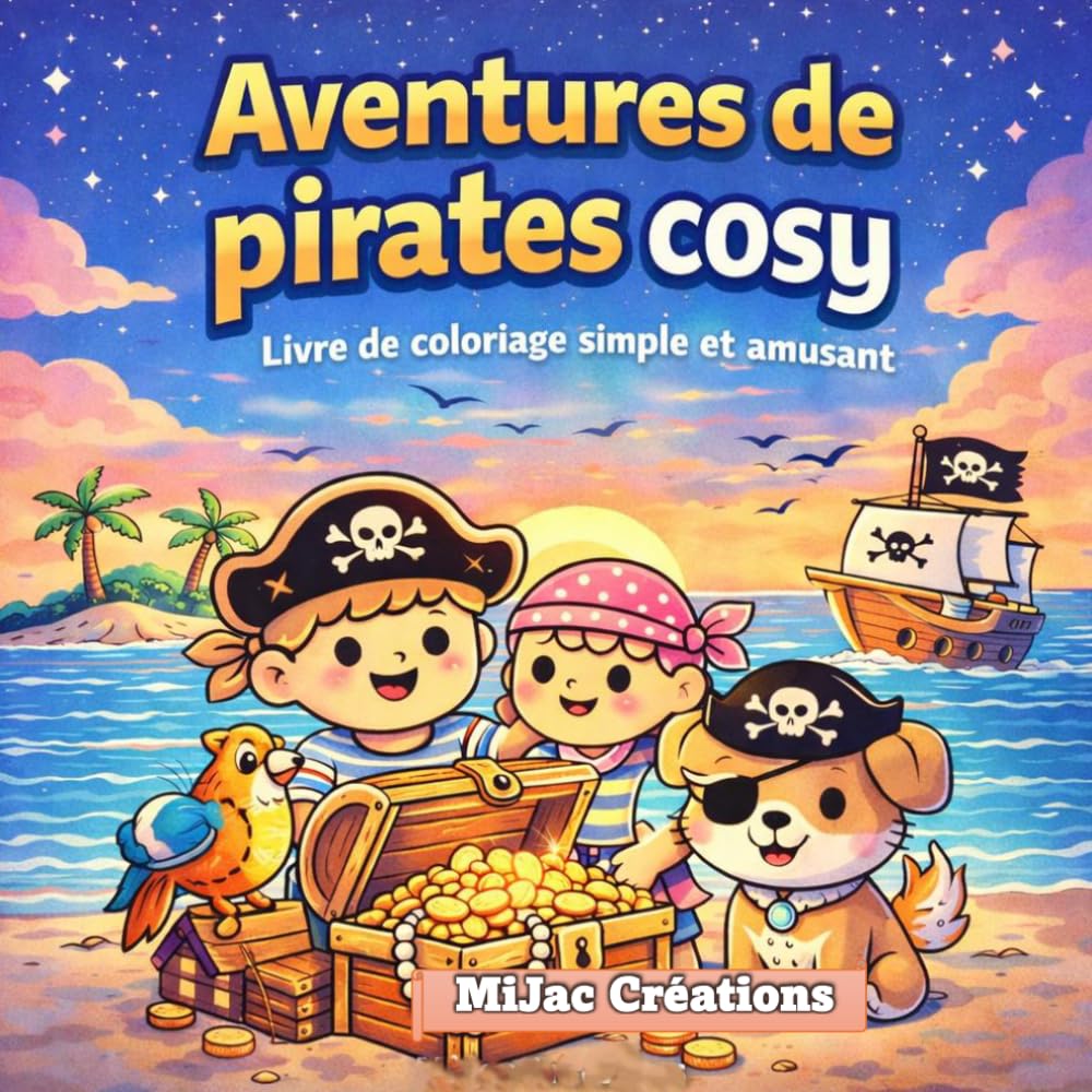 Aventures de pirates cosy: Livre de coloriage simple et amusant