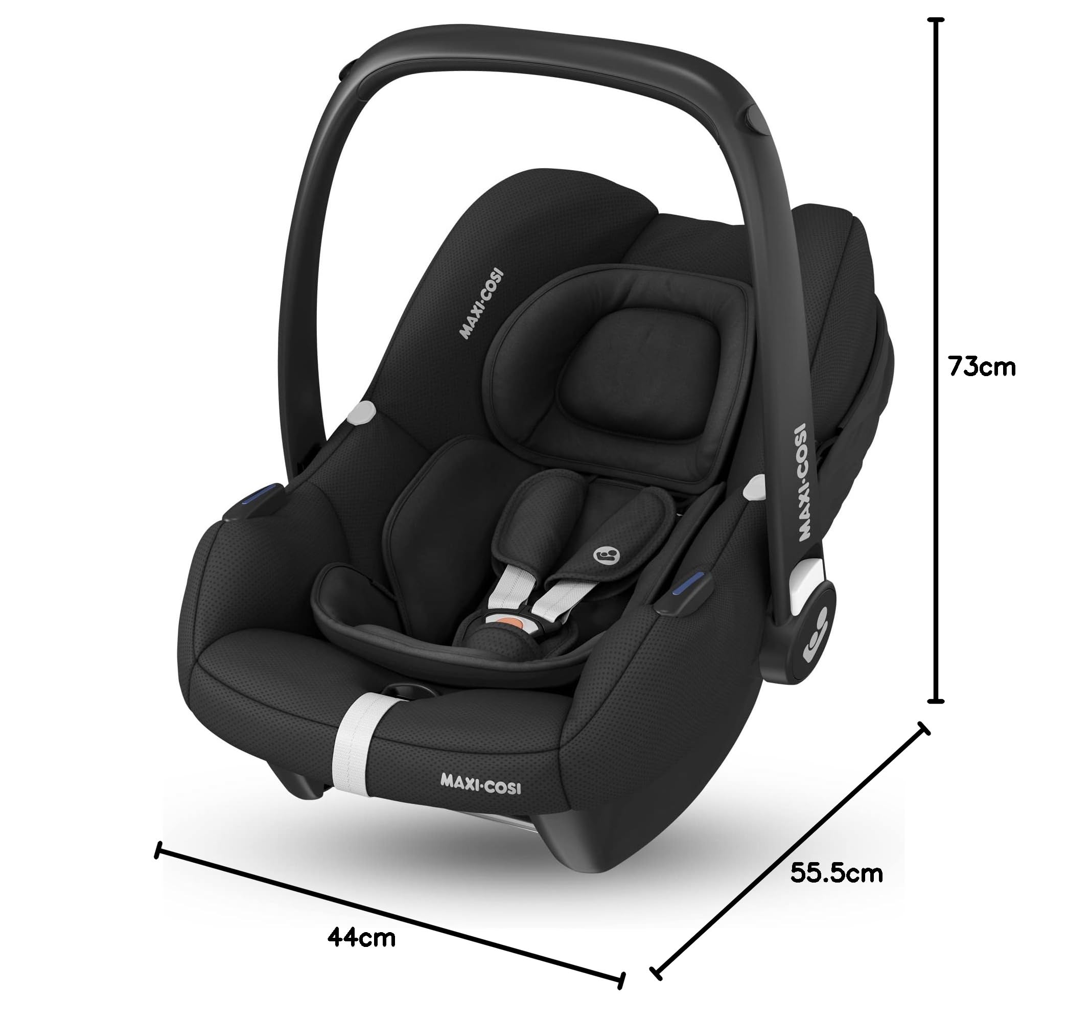 Maxi-Cosi CabrioFix i-Size Babyschale 0-12 Monate 12 kg leichter Kindersitz Sonnenverdeck Essential Black