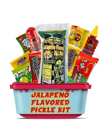 Alamo Hot Spicy Jalapeno Pickle Kit Mexican Candy Mix Ready to make the Famous TikTok Trend, Includes Pickle, Baby Lucas, Lucas Gusano, Salsaghetti & Mexican Candy by LookOn