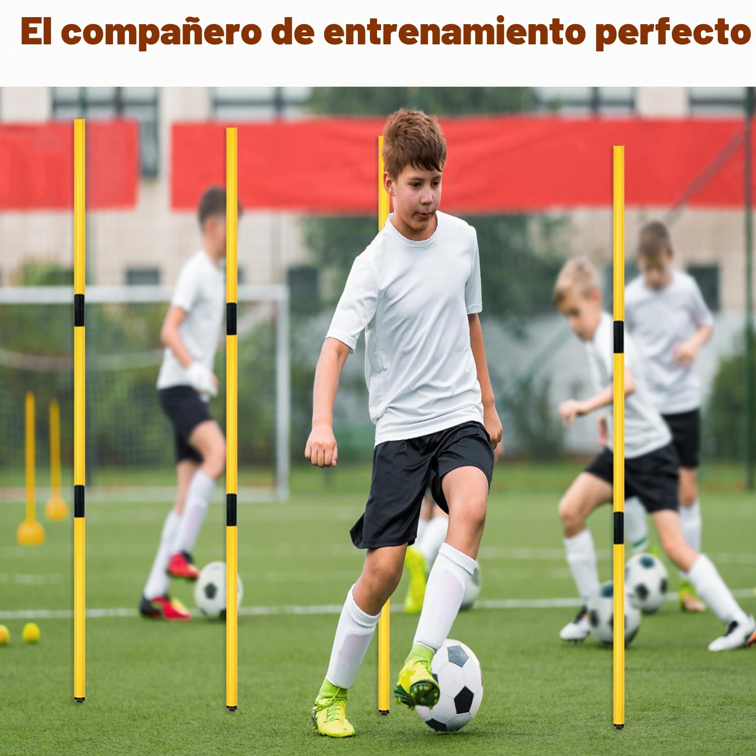 Entrenamiento Agilidad Palos,5.6 pies Ajustable de fútbol Barras de Entrenamiento | Mejorar la Resistencia, la Velocidad y el Trabajo de pies para los Atletas/niños/Adulto