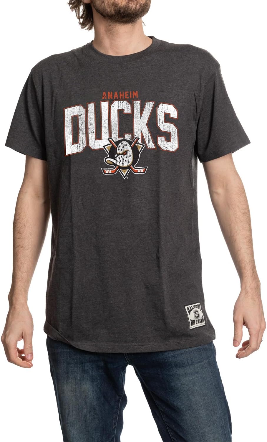 Calhoun NHL Surf & Skate Mens Vintage Style Distressed Heather Tone Rustic T-Shirt