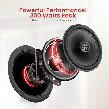 Pyle 6.5 in-Ceiling in-Wall Speakers Pair - 2-Way Hi-Fi Flush Mount Speaker Set w/Magnetic Grills, 300W Max, 8 Ohm, 70Hz-22kHz, 7.9 Cutout - PDIC68FG