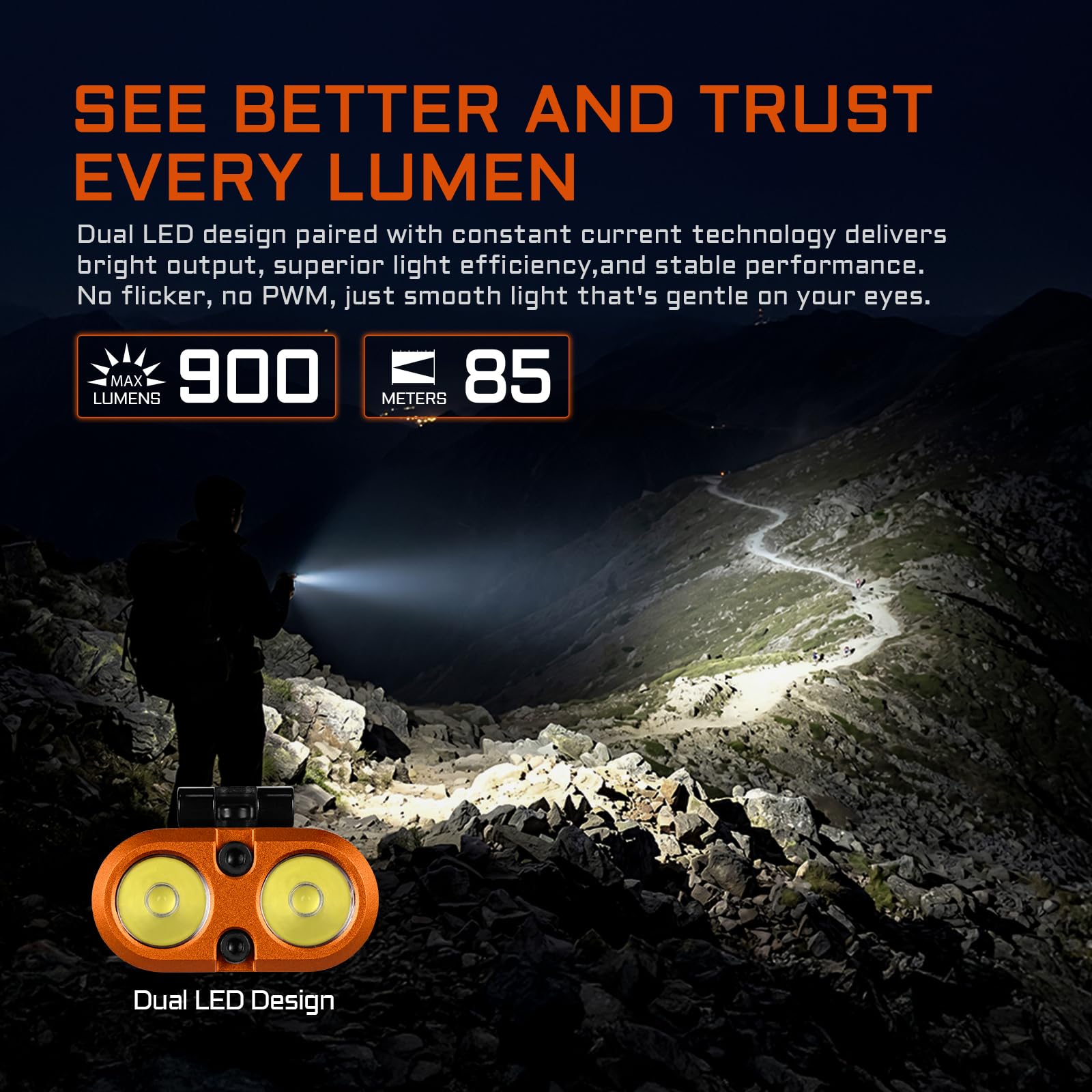 ACEBEAM UC3A Torcia Ricaricabile EDC AAA, 900 Lumen, Mini Torcia a Sorgenti Multiple con Camping e 9 Luci RGB, Piccola Torcia LED Piatta da Tasca con Magnetico, Torcia LED per Domestiche, Arancione