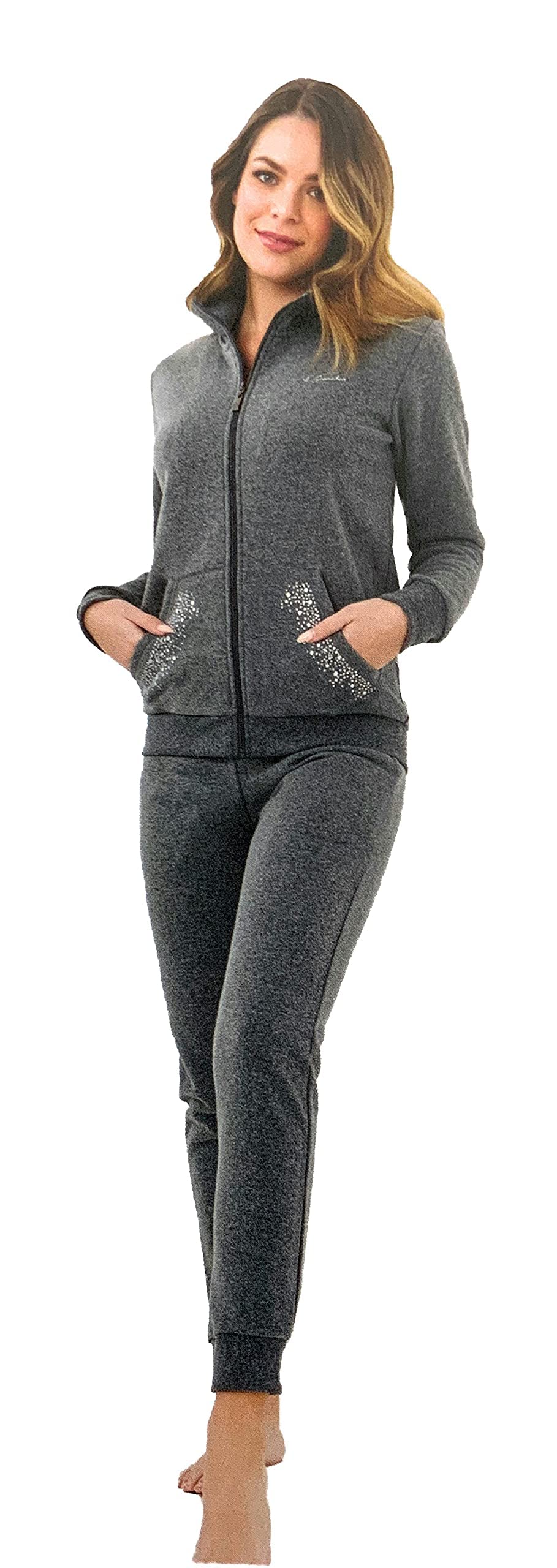 Il Granchio Tuta Donna INVERNALE in Felpa di cotone GARZATO MOLTO CALDA Vari Modelli, Tuta Donna Sportiva, Tuta Donna COMPLETA