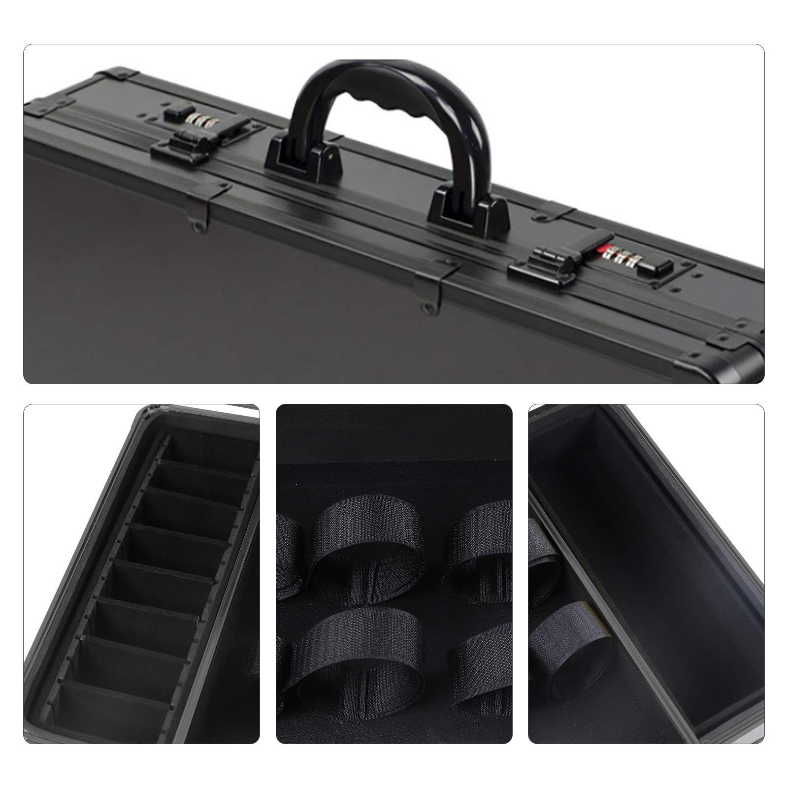Estuche profesional para peluquería, organizador de peluquería, bolsa de transporte, cortapelos portátil, caja de herramientas de peluquería, 55 x 27 x 10 cm (negro)
