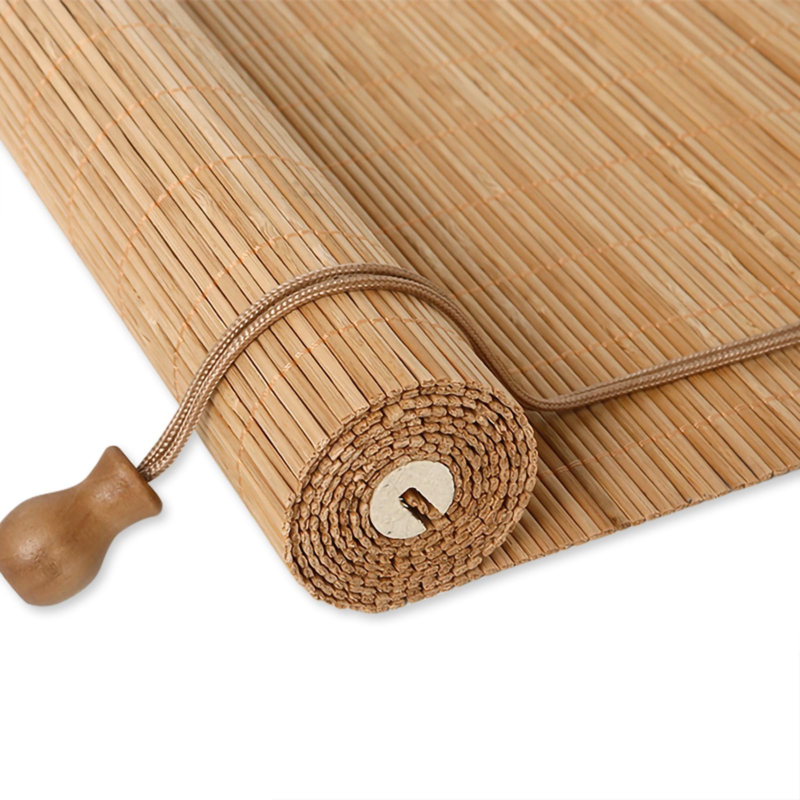 Cedario Natural Bamboo Blinds for Windows, Easy Install Bamboo Roller Blinds, Light Filtering Indoor Roller Blind for Living Room Bedroom Patio Garden Outdoor Places