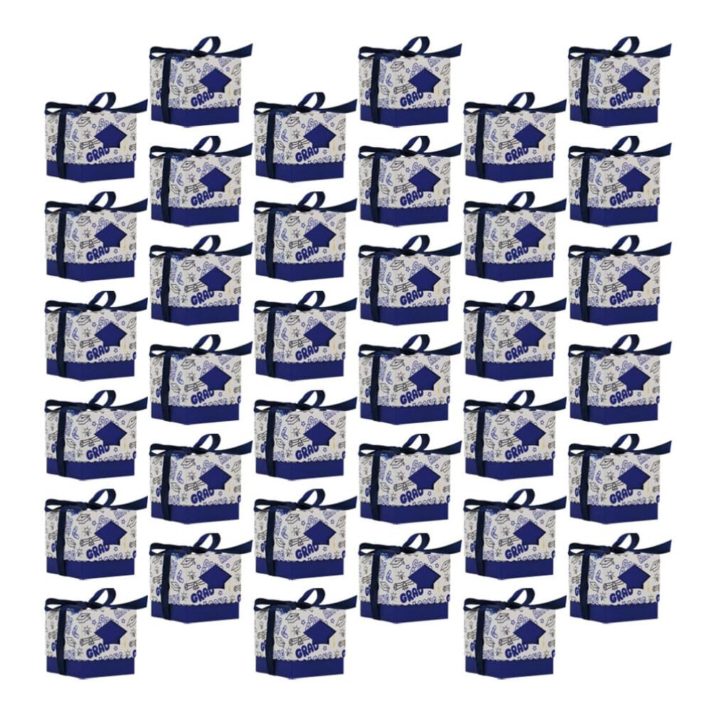 PRETYZOOM 50stücke Graduation Boxen Blaues Abschluss-hut Design Süßigkeitenboxen Für Feiern Für Snacks Und Zur Abschlussfeier Für Bachelor-feiern
