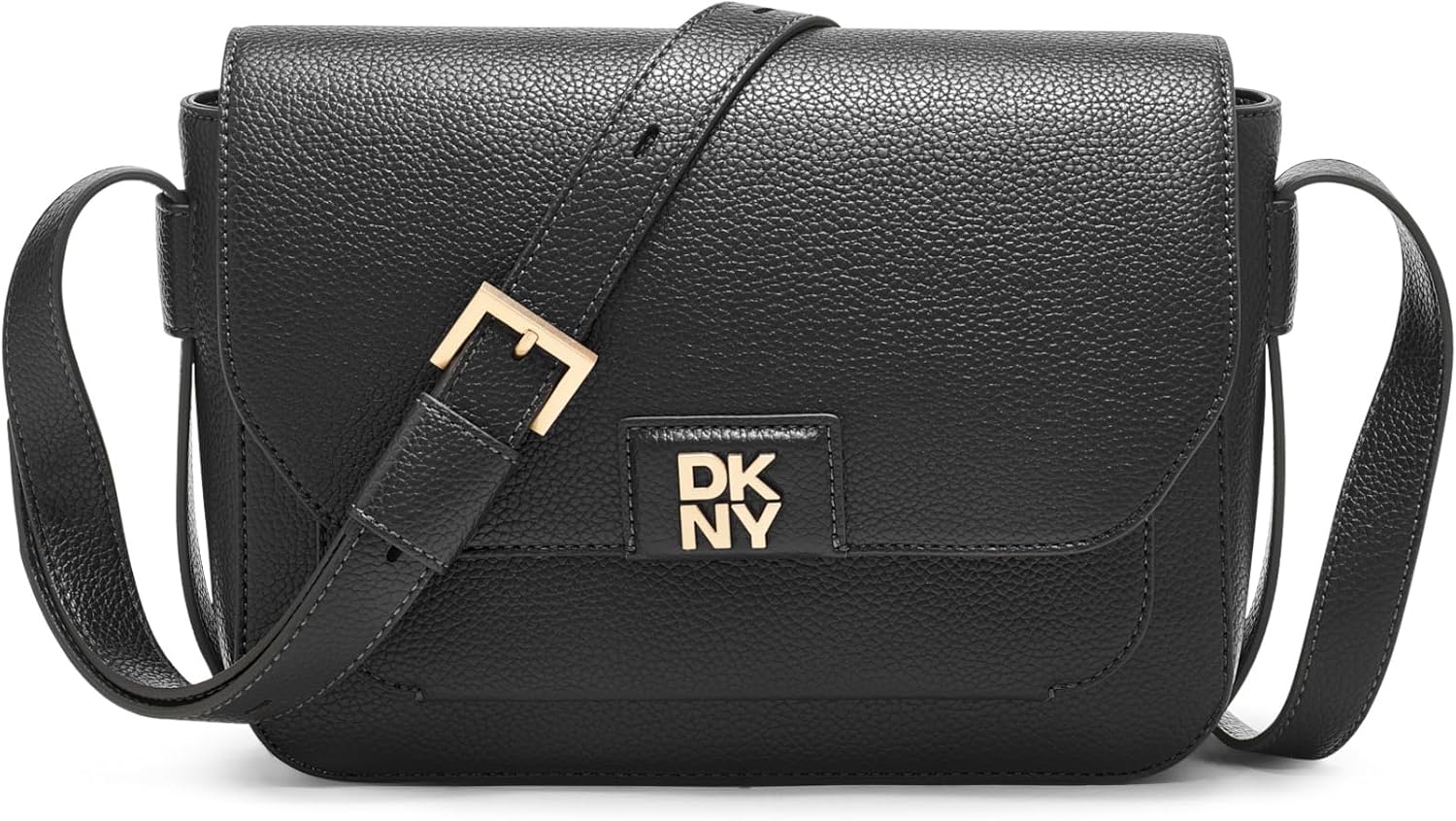 DKNY Women's Handbags Flap Shoulder,black/gold,1 size