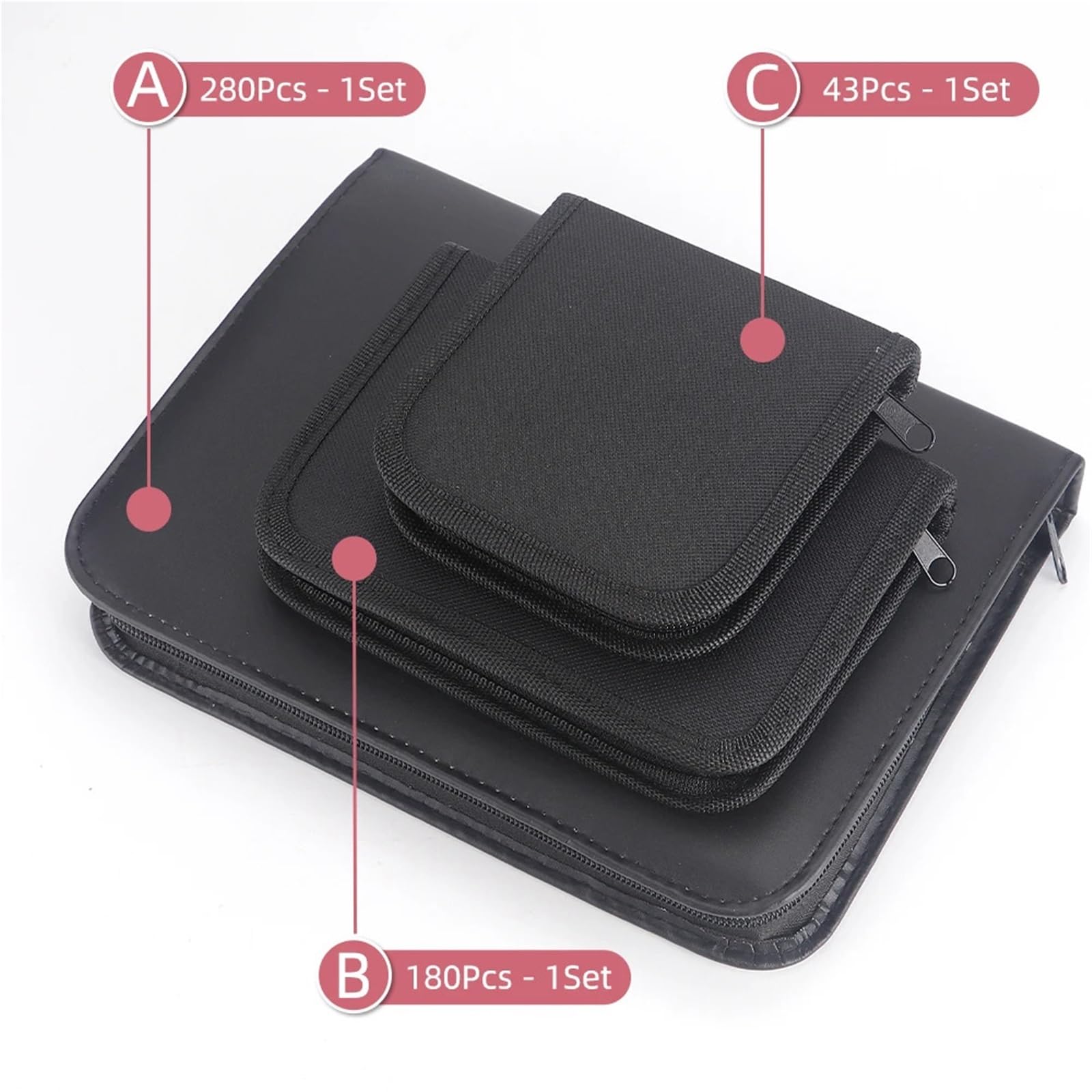 Kit de Costura Kit for Principiantes (Hilo Multicolor, Agujas, Tijeras y dedal). de reparación Emergencia Viaje. Accesorios Suministros Costura(A 280Pcs-1Set)
