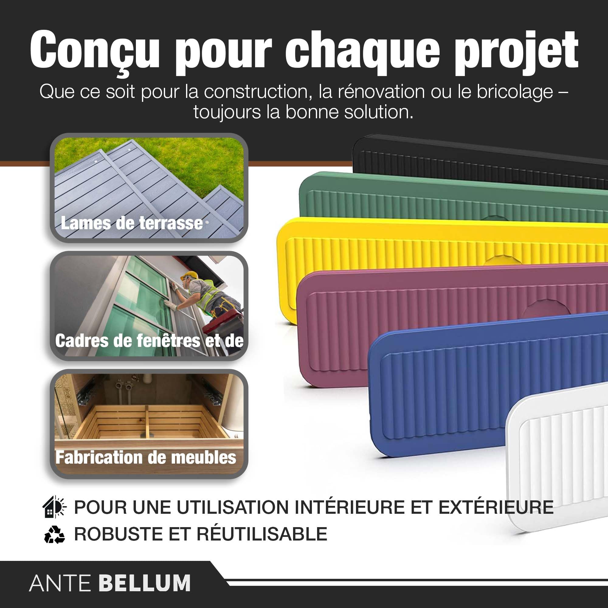 Entretoise plastique MIX 1–6 mm 1000 pièces cales pour fenêtre terrasse bois parquet menuiserie vitrage Jeu d’épaisseur