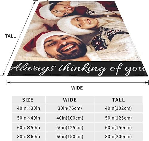 Miniatura 5 de ARDDIS Manta personalizada con fotos, texto, Manta Personalizada de Franela para Adultos Niños Cumpleaños Boda, Navidad, Halloween, Día del Padre,