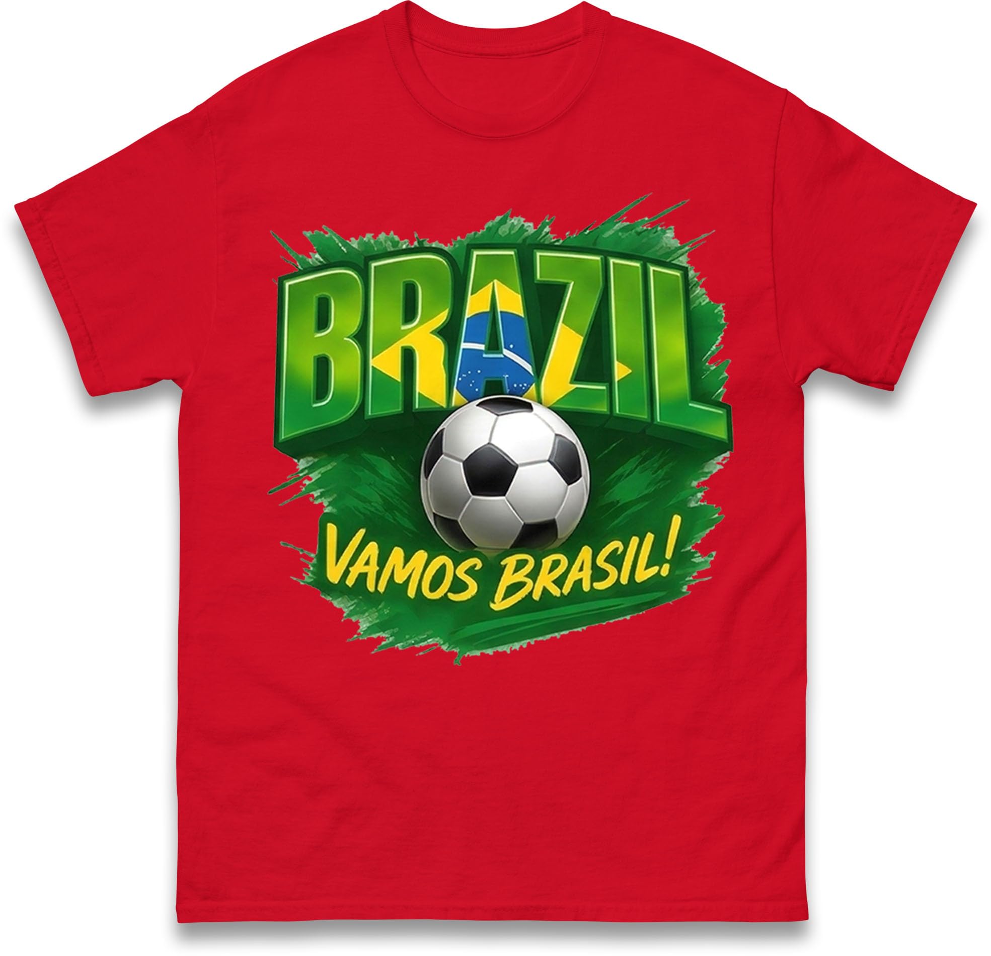 Vamos Brasil T-Shirt, Brazil Football Supporter Fan Shirt, Brazil Pride Graphic Gift T Shirt Red